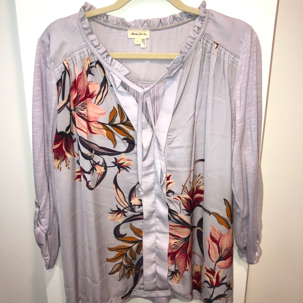 Anthropologie Meadow Rue Tie Top Blouse